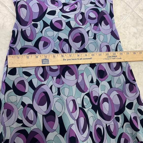 VTG. LAUNDRY Shelli Segal Fairy silk slip Dress Women's 6 purple artsy w pin - Picture 10 of 11